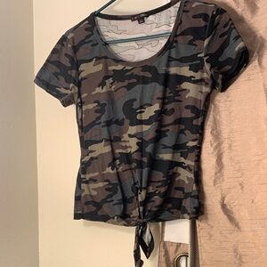 Camouflage Tie-Front Tee